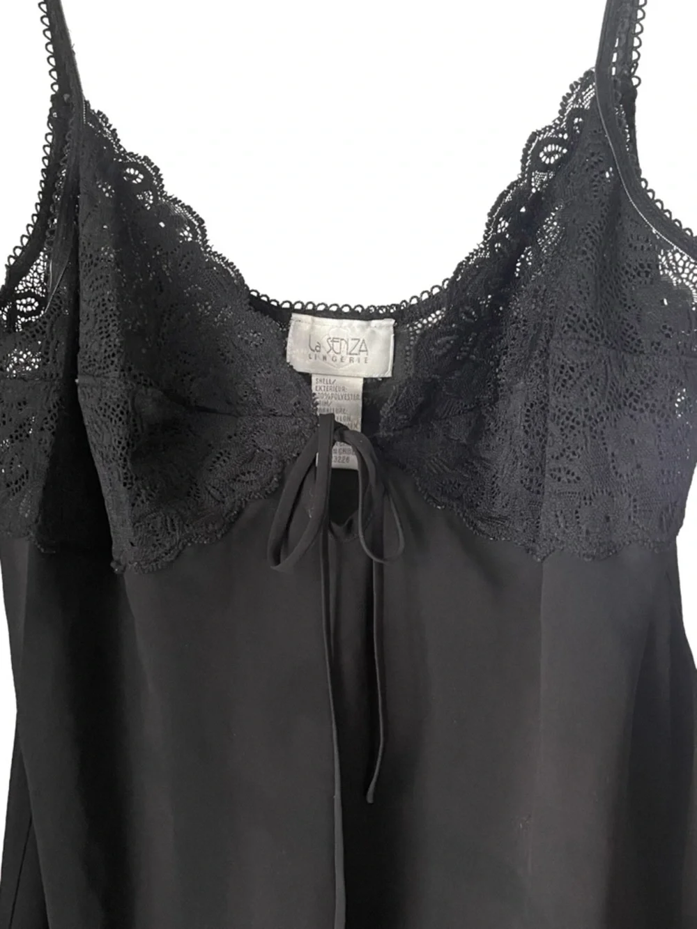 La SENZA Black Lace-Trim Slip Chemise - Picture 4 of 8